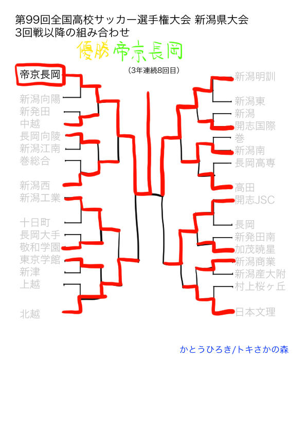 優勝は帝京長岡 2種 年度 令和2年度 第99回全国高校サッカー選手権大会 新潟県大会 トキさかの森 新潟の高校サッカー